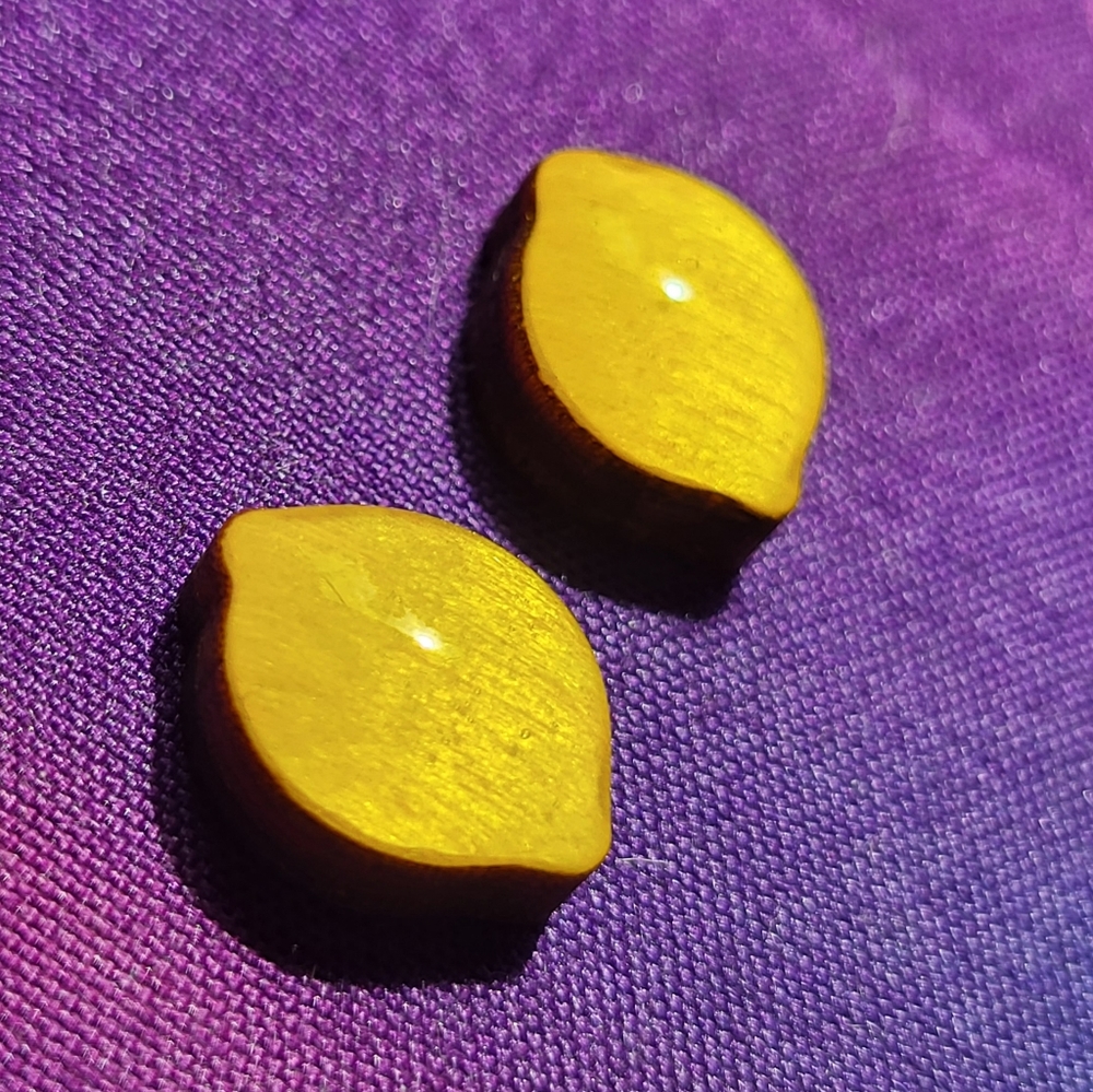 🍋 Shiny lemon stud earrings - Picture 2 of 7